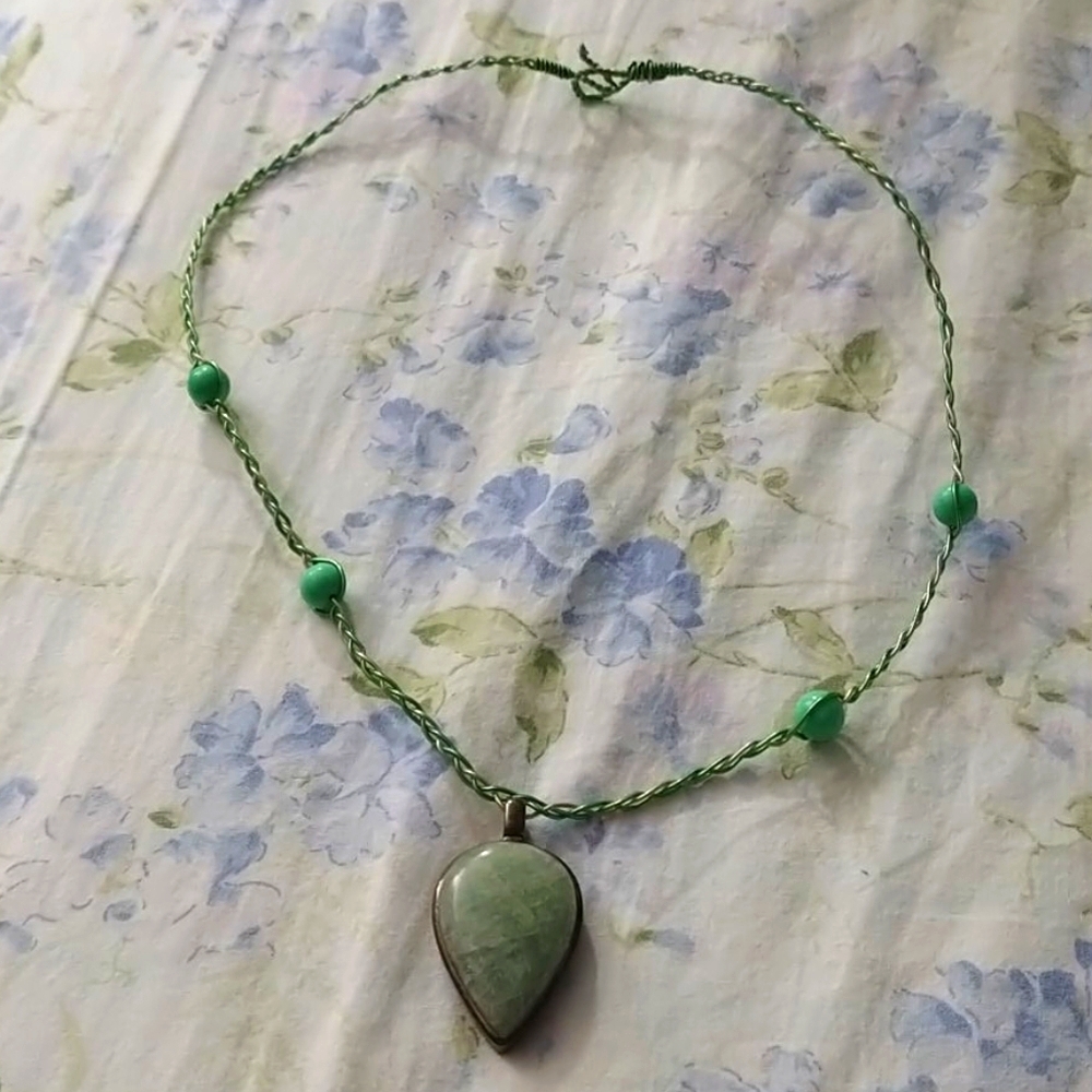 Handmade Wire-wrapped Aventurine Necklace